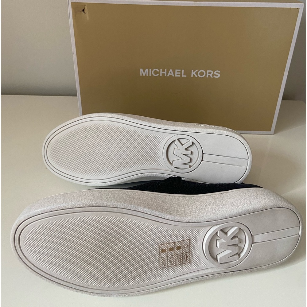 New Michael Kors Juno Knit Slip On Sneaker Women's Size 7 Stretch Black/Bronze - Picture 4 of 4
